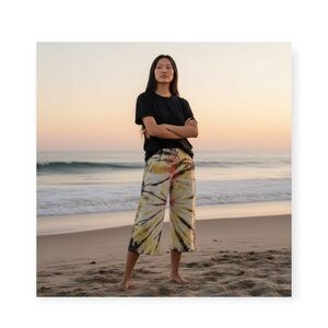 Y2K: new Lucky Brand ✌︎︎ Tie Dye Cropped Big Sweatpants ✌︎︎ Multi ✌︎︎ XXS XS S